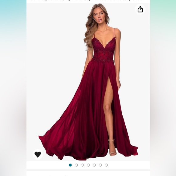 Dresses & Skirts - New Prom dress long formal dress wine red corset & lace top chiffon tulle skirt.